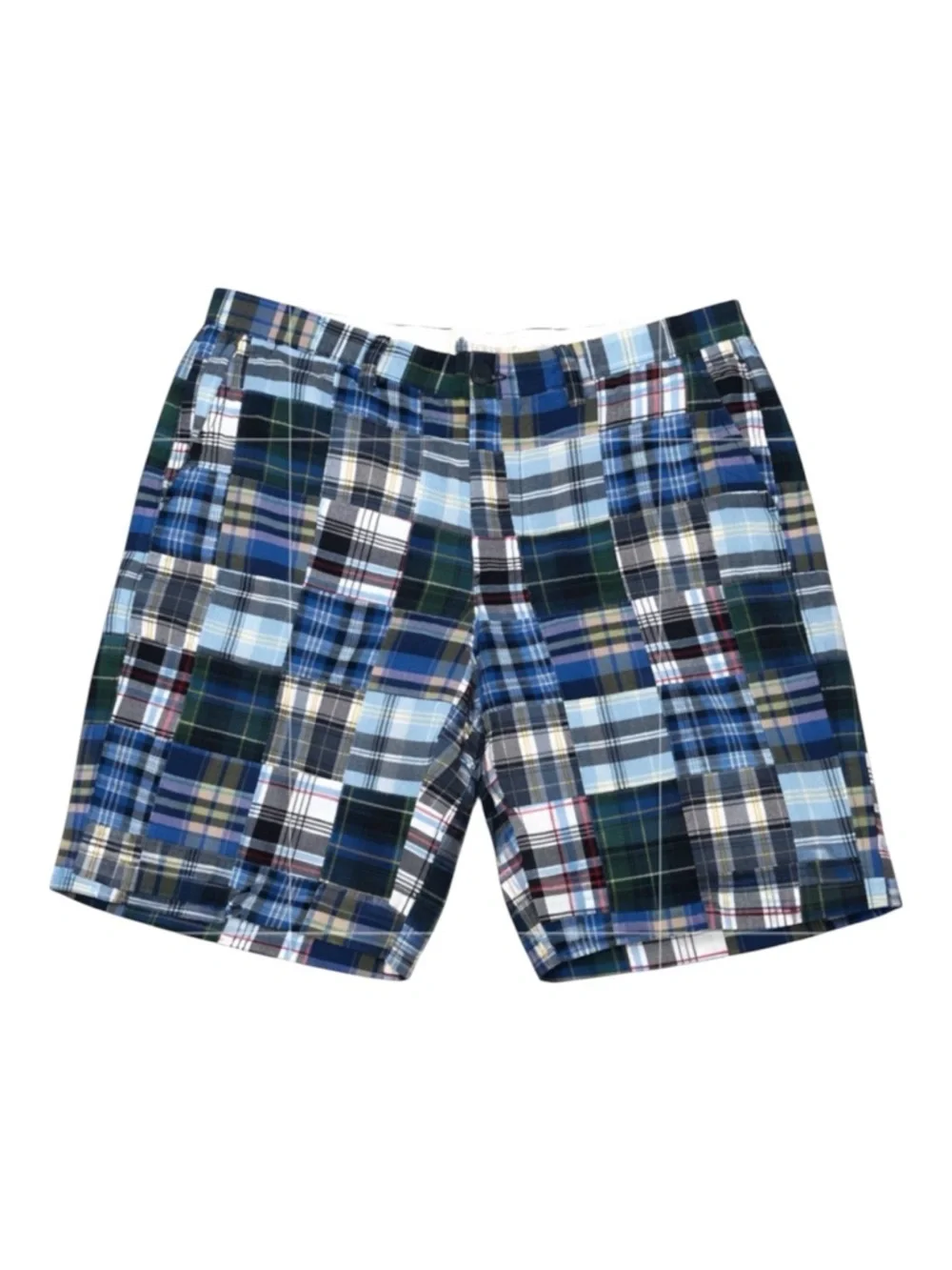 J Crew Madras Patchwork Shorts Mens 33 Cotton Preppy Plaid Casual